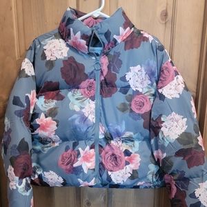 Floral puffy jacket